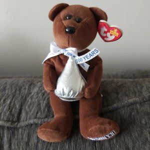 Ty Beanie Babies 2007 Cocoa Bean Teddy Bear Hershey's Kiss 100 Year